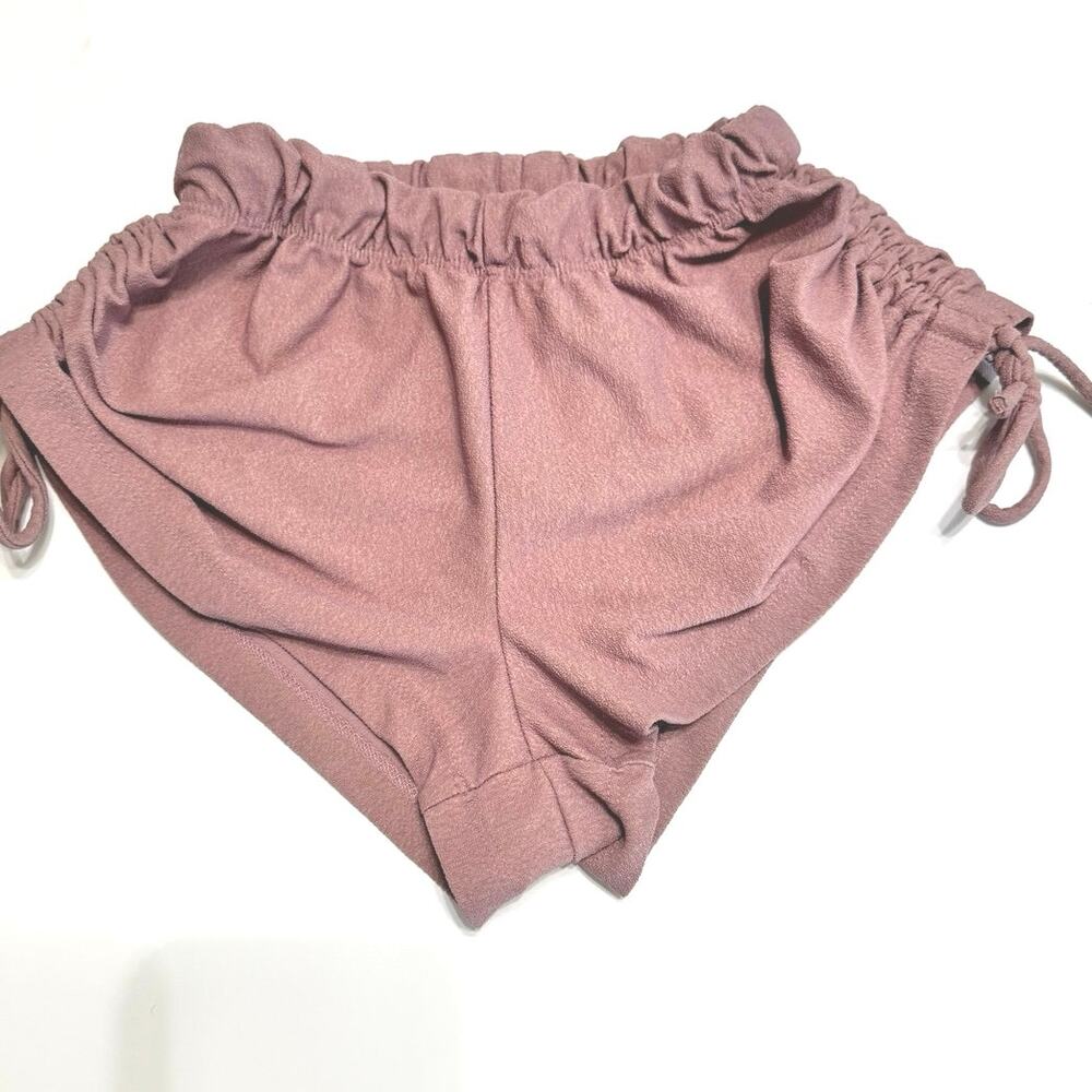 FIVE Dancewear Ruched Side Tie Shorts YXL Mauve Pink Dance Cheer